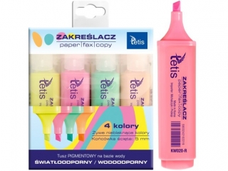 Zakre�lacz TETIS komplet 4 kolory pastelowe