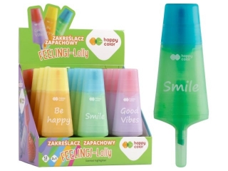 Zakre�lacz Feelingi - Lolly, zapachowy, 2w1, miks kol., 12 szt. w displayu, Happy Color