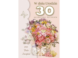 Kartki laurka LDG duża z gąbką zest. 425 "30 URODZINY"