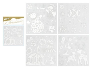 Naklejka BN �nie�ynki srebrne z brokatem 180x180mm