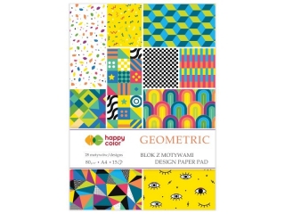 Blok z motywami HAPPY COLOR Geometric 80g A4 15k. 28 motyw�w