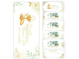 Kartka na Pierwsz� Komuni� KZK DL Premium na banknoty nr22 od Marki Chrzestnej