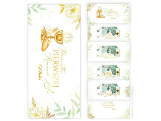 Kartka na Pierwsz� Komuni� KZK DL Premium na banknoty nr23 od Babci