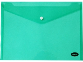 TECZKA KOPERTOWA PCV A4 NA ZATRZASK - ZIELONA