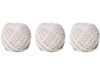 Sznurek ALIGA bawełniany biały 3szt. 3mm x 20m