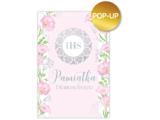 Kartka na Pierwsz� Komuni� KZK B6 LUX PopUp nr16 dla Dziewczynki