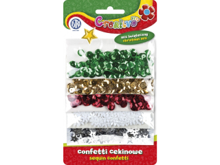 Confetti cekinowe k�ka na blistrze Creativo - mix 5 wzor�w �wi�tecznych 1000 sztuk SUPER-HURT