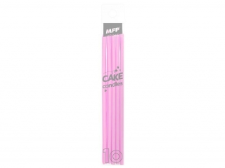 Świeczki do tortu MFP 10 szt. 14cm różowe