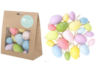 ZAWIESZKI JAJKA, 20 SZT. PASTELOWE JASNO NAKRAPIANE