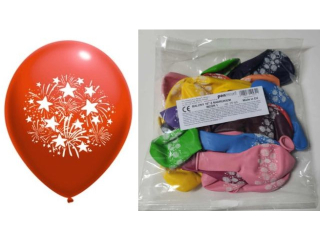 BALONY 10" Z NADRUKIEM WZ�R 1 - a25 MIX KOLOR�W "Fajerwerki"