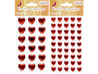 Dety JET-3224 krysztaki serca, mix rozmiarw, blist. 7,5x12,5cm