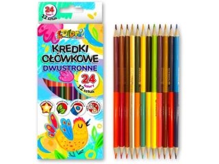 Kredki o��wkowe tr�jk�tne dwustronne PENMATE Kolori Premium 12 szt./24