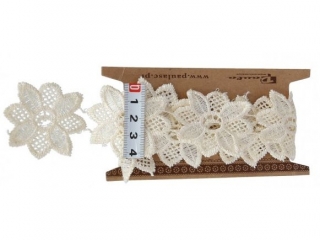 Koronka PAULA 1y 45mm ecru kwiaty