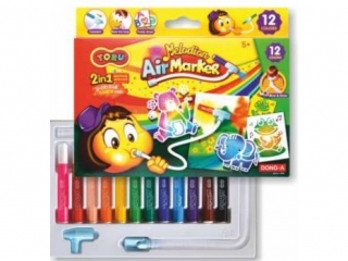 Marker DONG-A Toru Air 12 kolor�w komplet z rozpylaczem i szablonami