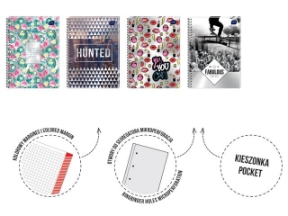 Ko�ozeszyt B5 100k. INTERDUK Metallic z kolorowym marginesem