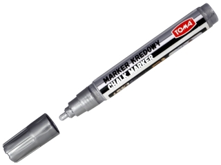 Markery kredowe, ko�c�wka okr�g�a 4,5mm, 8g tuszu srebrny Pude�ko