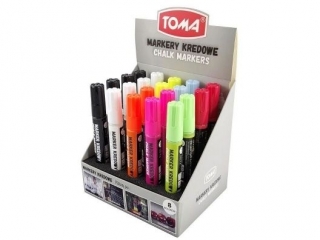 Markery kredowe TOMA ko�c�wka okr�g�a 4,45mm, 8g tuszu mix 2