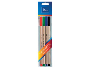 Cienkopis heksagonalny TETIS 0,7mm kpl. 4-kolory