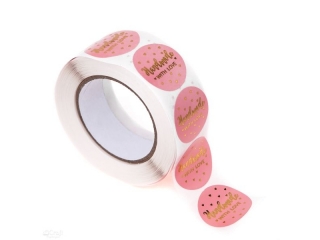 NAKLEJKI NA ROLCE - HANDMADE WITH LOVE, RӯOWE, 500 SZT.