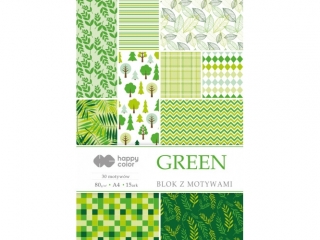 Blok z motywami HAPPY COLOR Green 80g A4 15k. 30 motyw�w