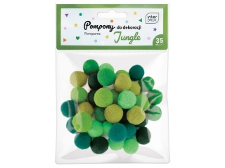 Pompony do dekoracji 35szt. JUNGLE
