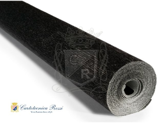 Krepina W�oska Cartotecnica Rossi 180g/m² 809 metalizowana czarna, 50cm x 250cm