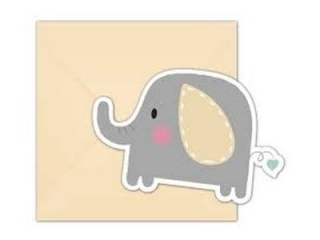 Zaproszenia Elephant Baby, 6 szt.