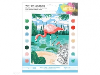 Duży zestaw do malowania po numerach ARTISTE Tropical flamingo
