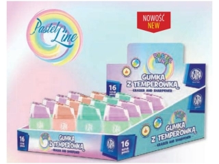 Gumka z temper�wk� 2w1 pastelowa ASTRA