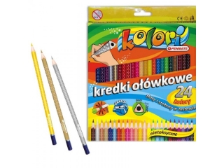 Kredki o��wkowe tr�jk�tne PENMATE Kolori Premium 24szt.