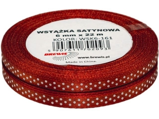 Wst��ka satynowa BREWIS  kropki 6mm WSK6-161