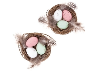 GNIAZDKA DEKORACYJNE 8 CM, 2 SZT., JAJKA I PI�RKA [opakowanie=2szt] WLK-DLP
