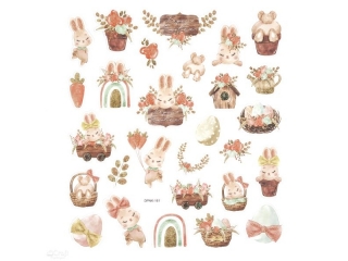 NAKLEJKI Z BROKATEM - SIELSKA WIELKANOC, 28 SZT.