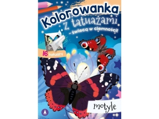 Kolorowanka SKRZAT z tatua�ami, �wi�c� w ciemno�ci - Motyle