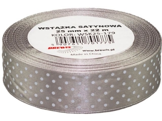 Wst��ka satynowa BREWIS kropki 25mm WSK25-179