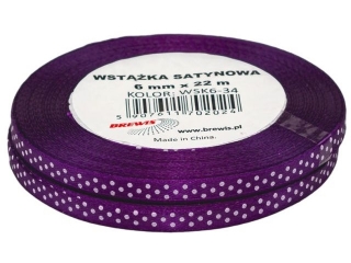 Wst��ka satynowa BREWIS kropki 6mm WSK6-34