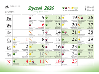 Kalendarz cienny rodzinny LUCRUM - Ogrdki przydomowe 2026