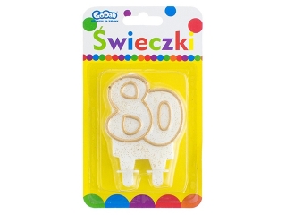 �wieczka cyferka "80", z�oty kontur