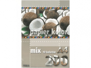 Papier ksero kolorowy A4 200k. KRESKA  mix kolor�w