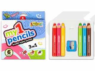 Kredki PENMATE Kolori Moje pierwsze kredki 6 kolor�w +temper