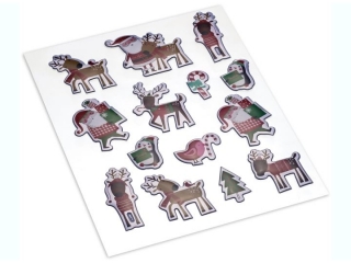 Naklejki na folii ilo: 14 szt  wzory: mikoaje, renifery