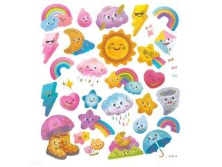 NAKLEJKI Z BROKATEM - POGODA, 30 SZT.