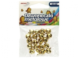Dzwoneczki metalowe rozmiar: 1,2cm ilość: 20 szt kolor: złoty