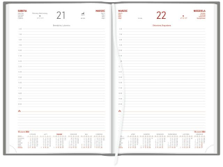 Kalendarz ksikowy WN A4 dzienny, Aluminium 2026 - CZARNY