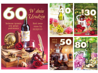 Kartki laurka B6GE-excl.z gąbk Urodziny zest. 614 Butelki