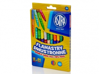 Flamastry dwustronne ASTRA 12 sztuk = 24 kolory