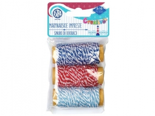 Sznurki do dekoracji ASTRA 3 sztuki x 10 metr�w - Marynarski