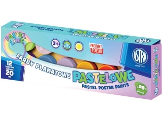 Farby plakatowe ASTRA pastelowe 12 kolor�w - 20ml