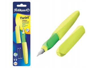 Pi�ro wieczne PELIKAN Twist P457 M neon ��ty + 2 naboje