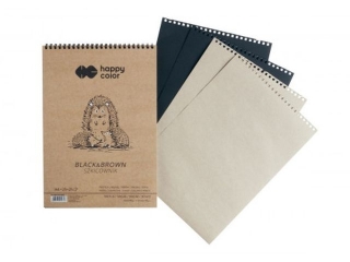 Szkicownik na spirali HAPPY COLOR Black&Brown A5 50k. 80g 2 kolory